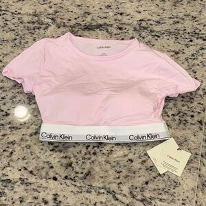 Calvin Klein Light Pink Crop Top T-Short Bralette size small